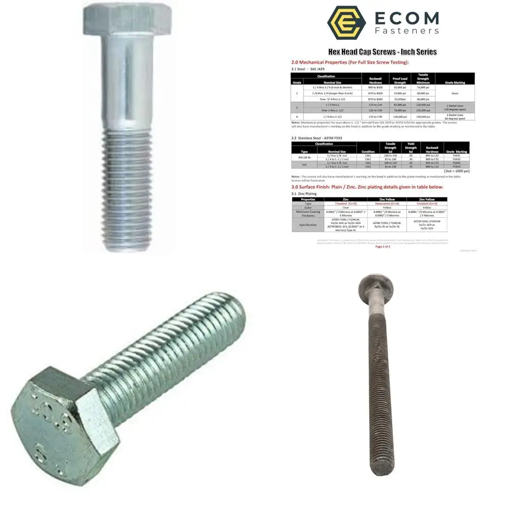 

Оцинкованные винты с шестигранной головкой с крупной резьбой, класс 8,8, M8-1,25 x 100 мм, 50 шт., частичная резьба, длина резьбы 2,25 дюйма, M