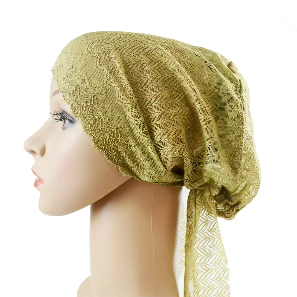 Women Muslim Inner Cap Arab Lace Hijab Underscarf Islamic Headwear Turban Bonnet Hat Bandage Caps Underscarf Hair Loss Covers