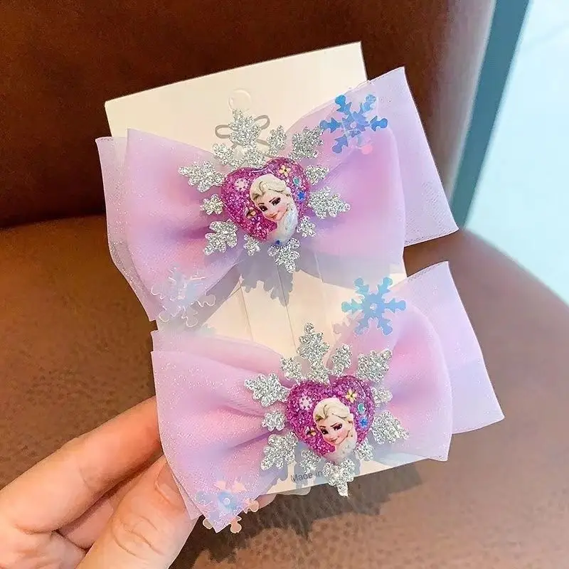 

Princess Ice and Snow Children Elsa Hairpin Little Girl Hanfu Four Seasons Beautiful Cute Headwear Princess Hairdress Bow