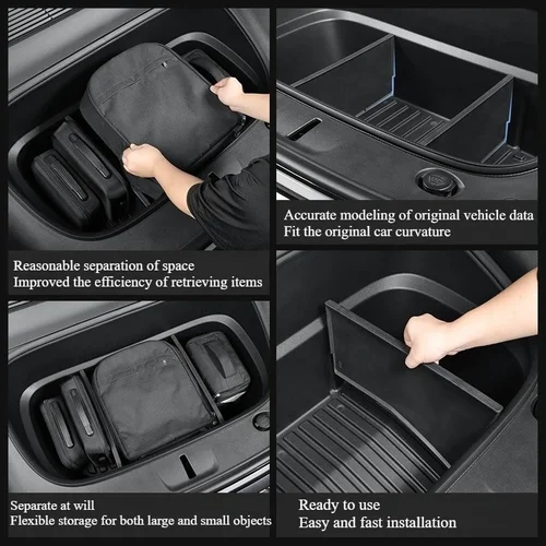 Imagen 1 del producto Partición de almacenamiento de maletero delantero para Tesla Model Y Juniper 255, organizador divisor, deflector, cubierta de carga, accesorios de tablero Protector