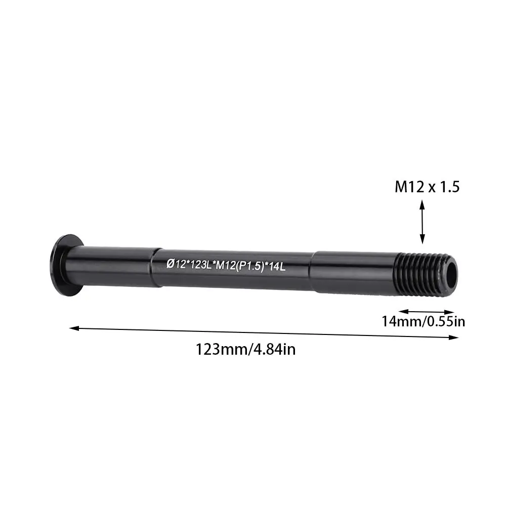 Durable M12 X 1.5 Thread Bike Thru Axle Aluminium Alloy Black Front Hubs Lightweight Fork Thru Axle Bike Replacement view 6