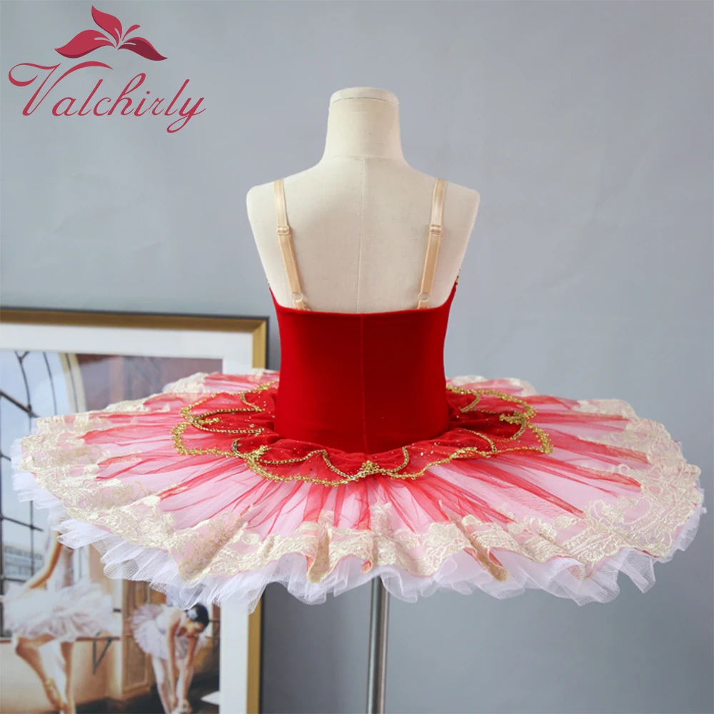 New Ballerina Girls Ballet Tutu Dress  Green  Dance Costume Platter Pancake Red Party Dress for Kids