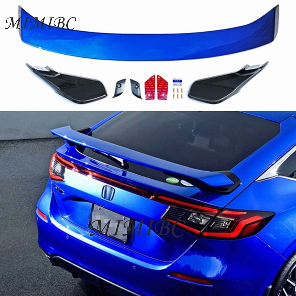 

FOR Honda Civic hatchback 11th Generation Black 2022+ Carbon fiber look Trunk Boot Wing Lip Spoiler Car Accessories