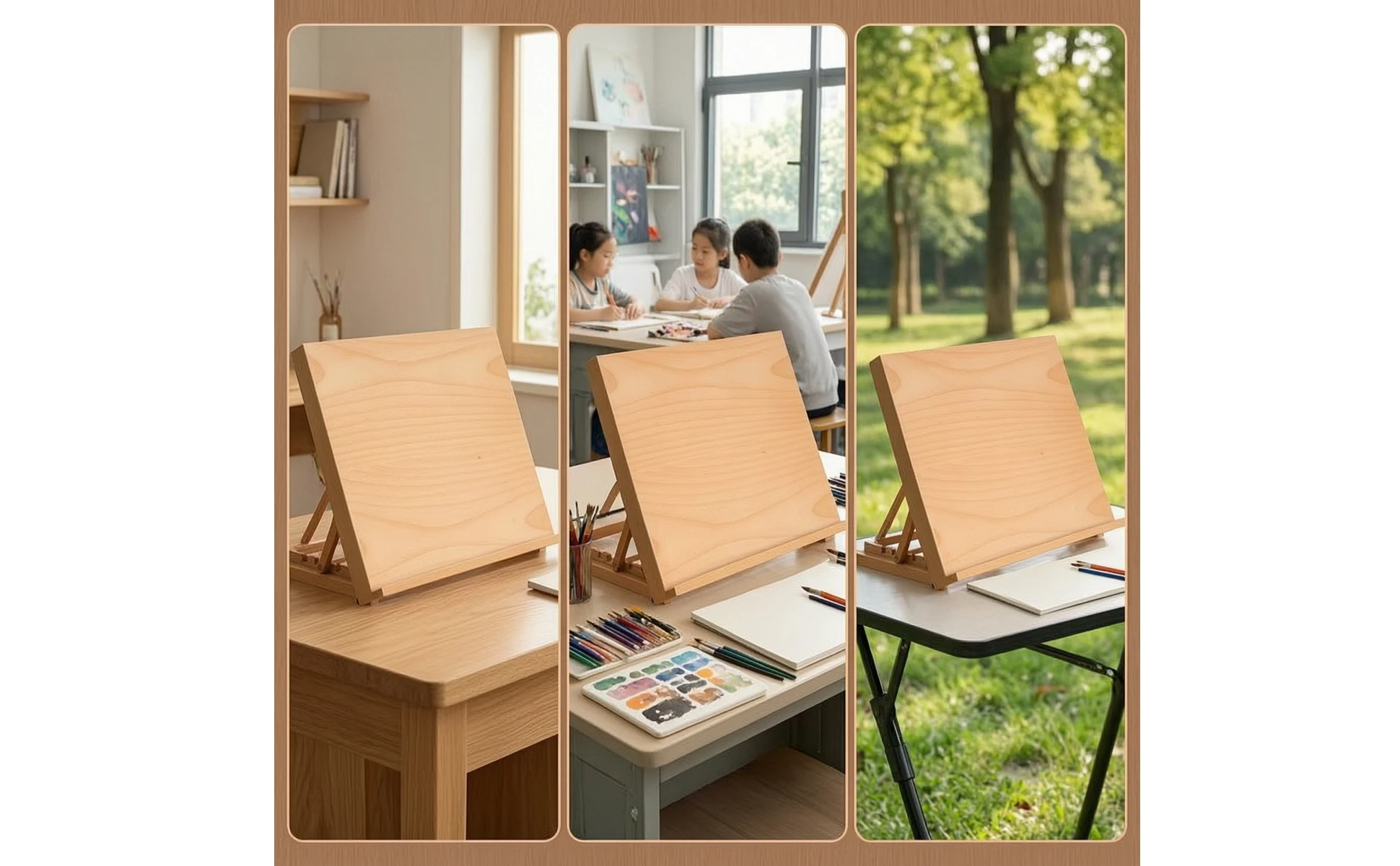 Wooden Tabletop Easel Portable Tabletop Painting Easel Drawing Stand Compact Easy to Store for Artists, Home Workspace, Studio