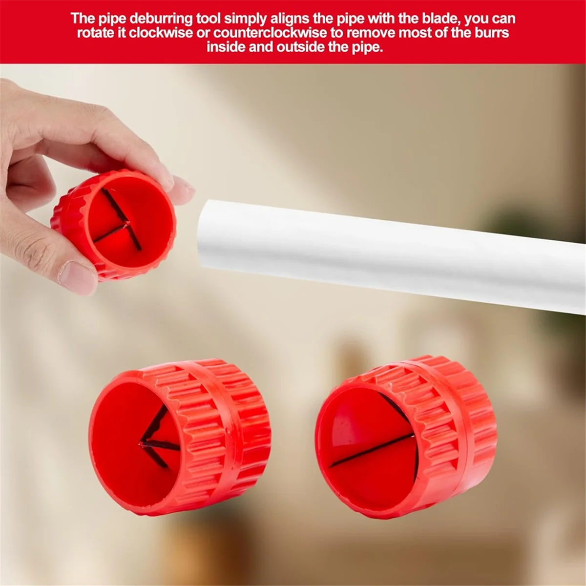 AA25 1/4-1인치 깊이 게이지와 2개의 파이프 디버링 도구 키트, 1/8에서 1-5/8인치 내외부 리머 파이프 튜빙 챔퍼 도구