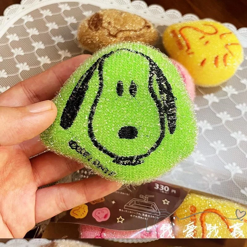 

Snoopy Kawaii Anime Cartoon Dishwashing Sponge And Pot Brushing Kitchen Cleaning Tool Cute Cartoon Sponge Blocks Girls for Gifts