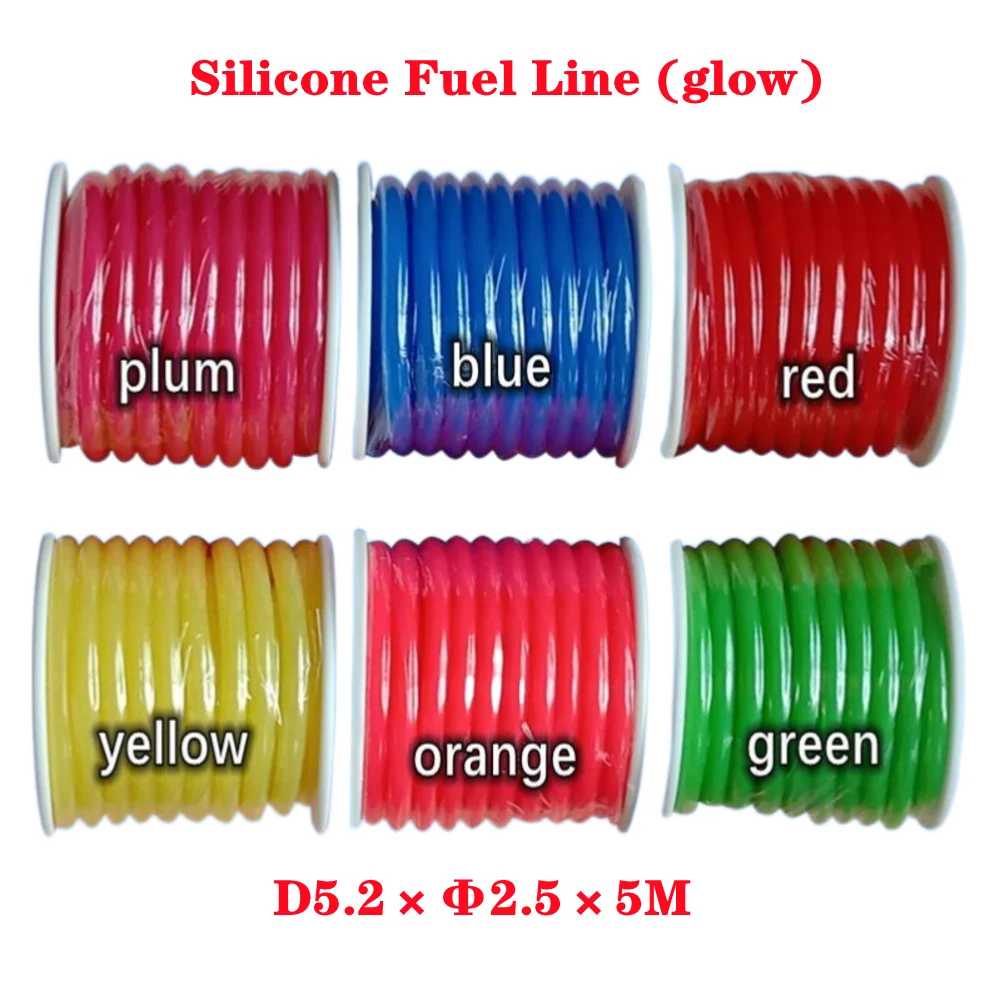5M Silicone Fuel Tubing for RC Models, Nitro Glow Gas Fuel Line - Flexible Oil Resistant Hose for Airplane Car Boat Upgrade