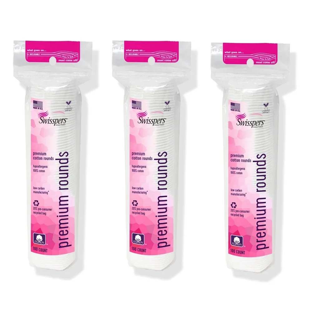 

Хлорные круглые хлопчатобумажные круглые двухсторонние мягкие впитывающие гипоаллергенные для чувствительной кожи, безопасные биоразлагаемые средства для снятия макияжа