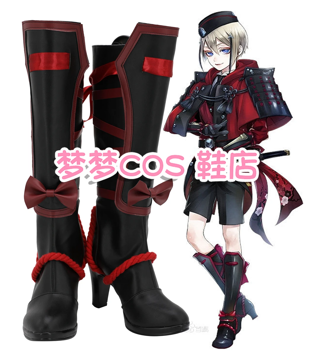 

Touken Ranbu Hyuuga Masamune Обувь для косплея ОЛАЙН Сапоги Хэллоуин Аниме игра черные сапоги на высоком каблуке