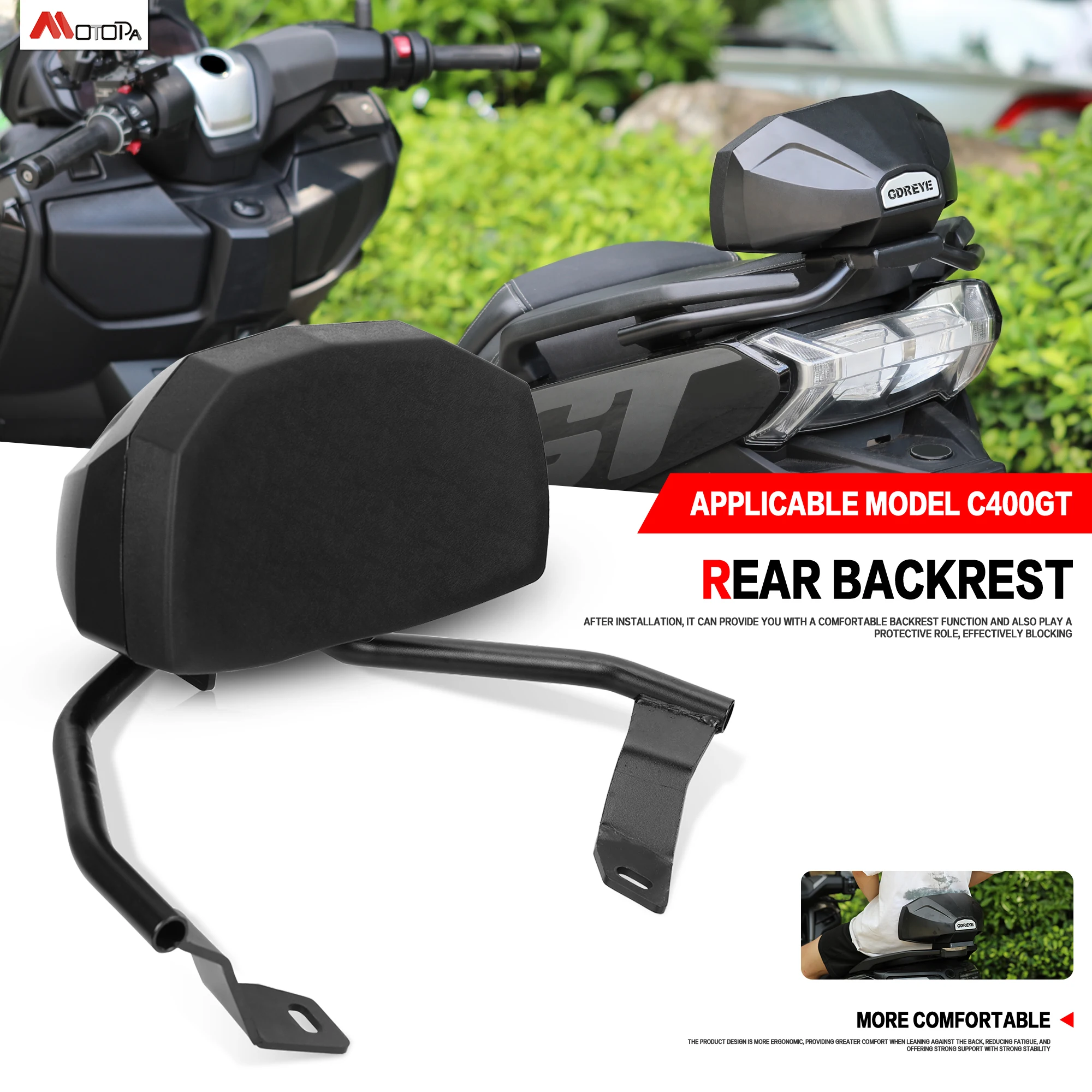 

Motorcycle for BMW C400GT C400 GT C400X Rear Passenger Seat Backrest Cushion Back Rest Pad for C400X