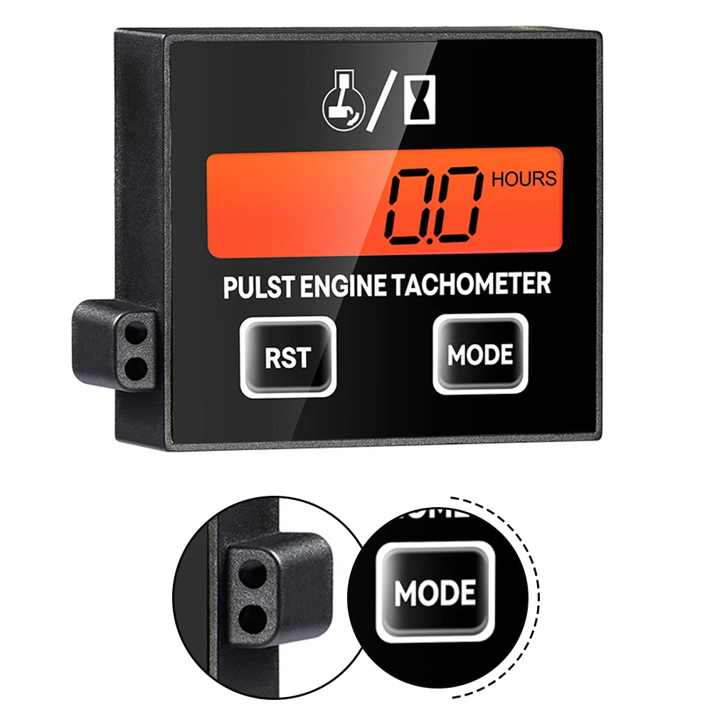 Car Engine Tachometer Timer Inductive Digital Tachometer For Chainsaw For Motorcycle Lawn Mower 2 4-Stroke Cumulative Timer