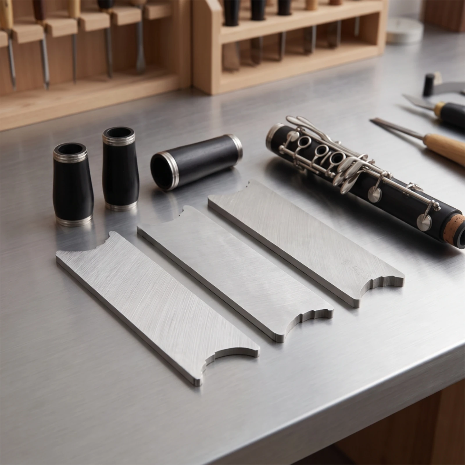 3 Pieces Clarinet Tenon Trimming Tool Metal Clarinet Joint Repair Tool Flat Reusable for Technicians, Workshop