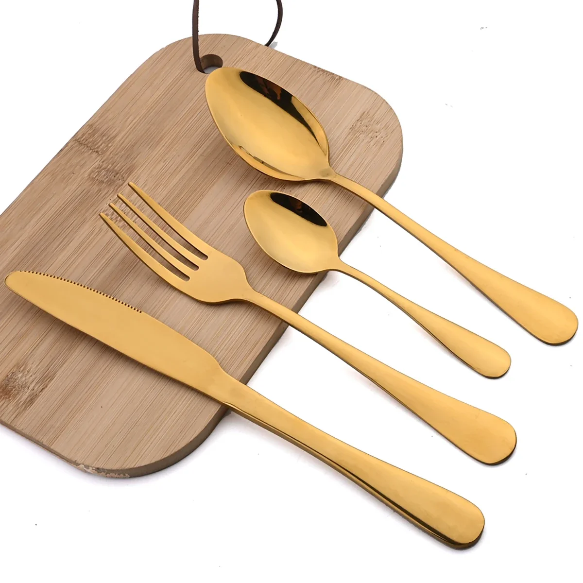 24 قطعة مجموعة أدوات المائدة الذهب أواني الطعام مجموعة شوكة من الفولاذ المقاوم للصدأ سكين ملعقة مجموعة أدوات المائدة أطباق الغربية المطبخ الفضيات مجموعة