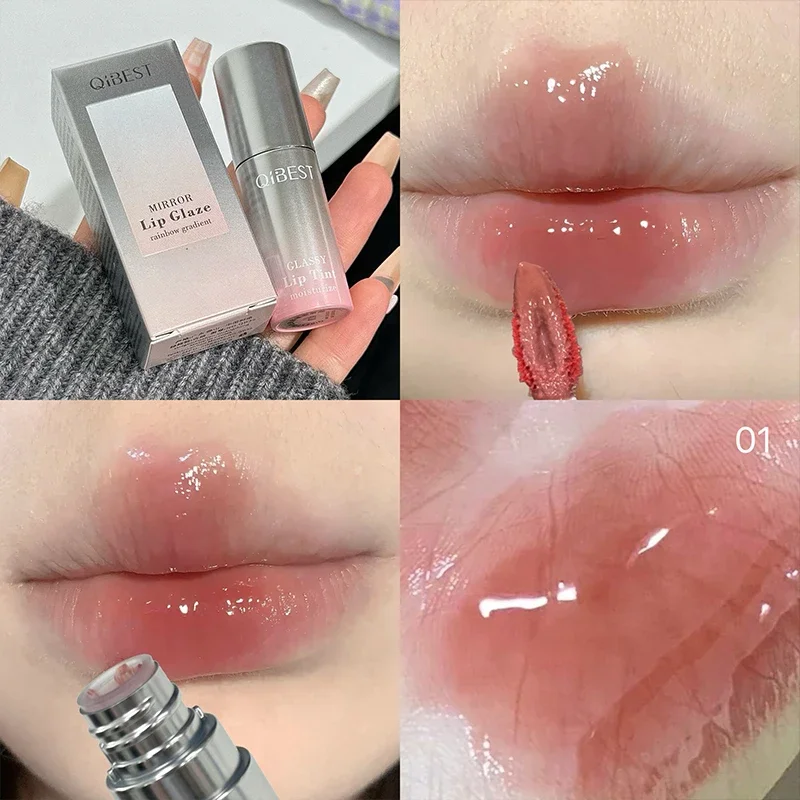 

QIBEST Mirror Lip Glaze Long-lasting Moisturizing Easy Halo-dyeing Waterproof Mirror Water Glass Lip Gloss Korean Cosmetics