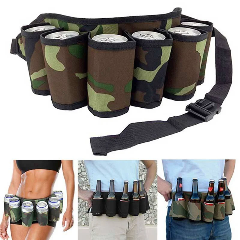 Mountaineering Beer Belt Carry Beverage Bag Camping Barbecue Nightclub Party Belt Can Holder Hanging