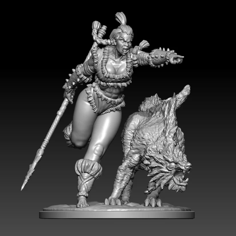 

1/24 75mm 1/18 100mm Resin Model The Female ORC Hunter Figure Unpainted No Color RW-965