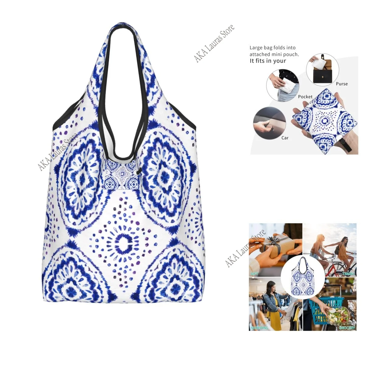 Funny William Morris Compton Floral Art Nouveau Pattern Grocery Shopping Bag Shopper Tote Shoulder Bag Large Handbag