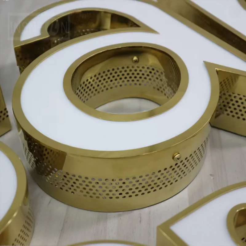 Custom Punching Holes Lighting Letter Sign 3D LED Channel Letter Led Signs for Business Outdoor Outdoor Advertising Signboard