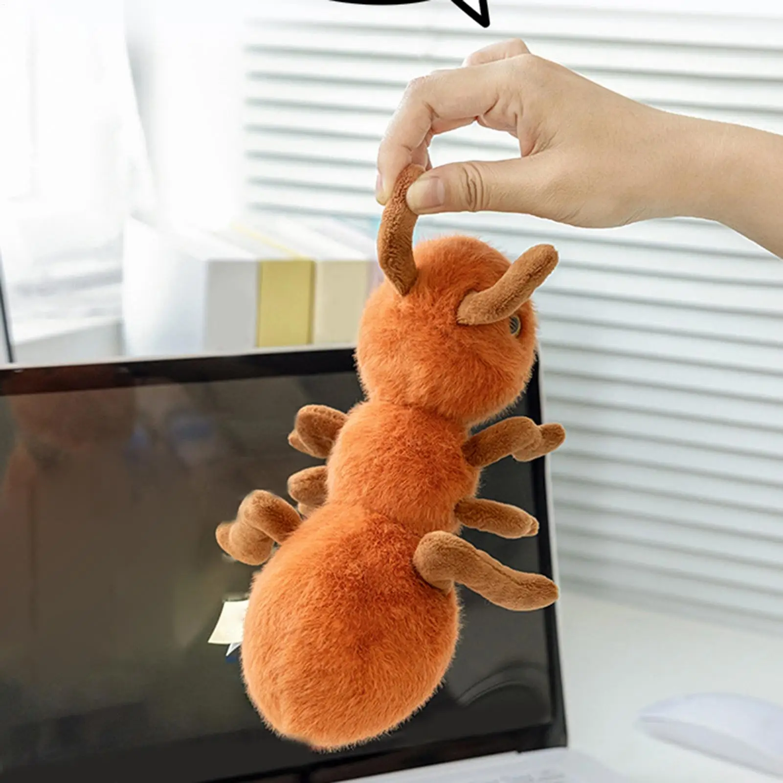 New Adorable Ant Animal Stuffed Pillow FurMaterial Realistic Animal Insect Plush Toy Doll Bedroom Decor Birthday Christmas Gift