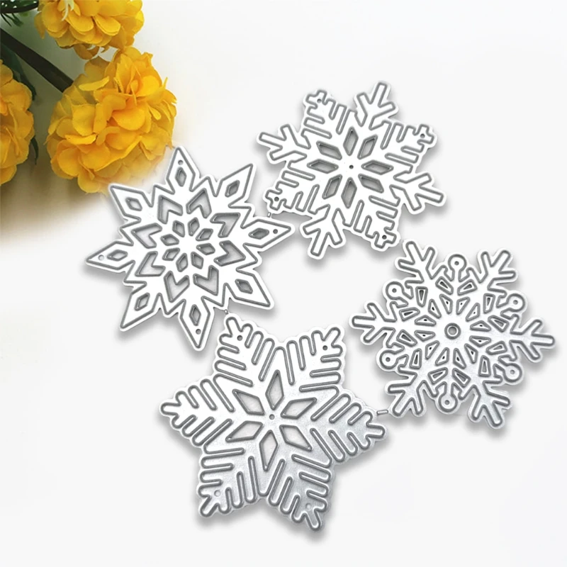 6 styles Christmas Snowflake Metal Cutting Dies Scrapbooking Photo Die Cut Embossing Cutter Decoration view 4