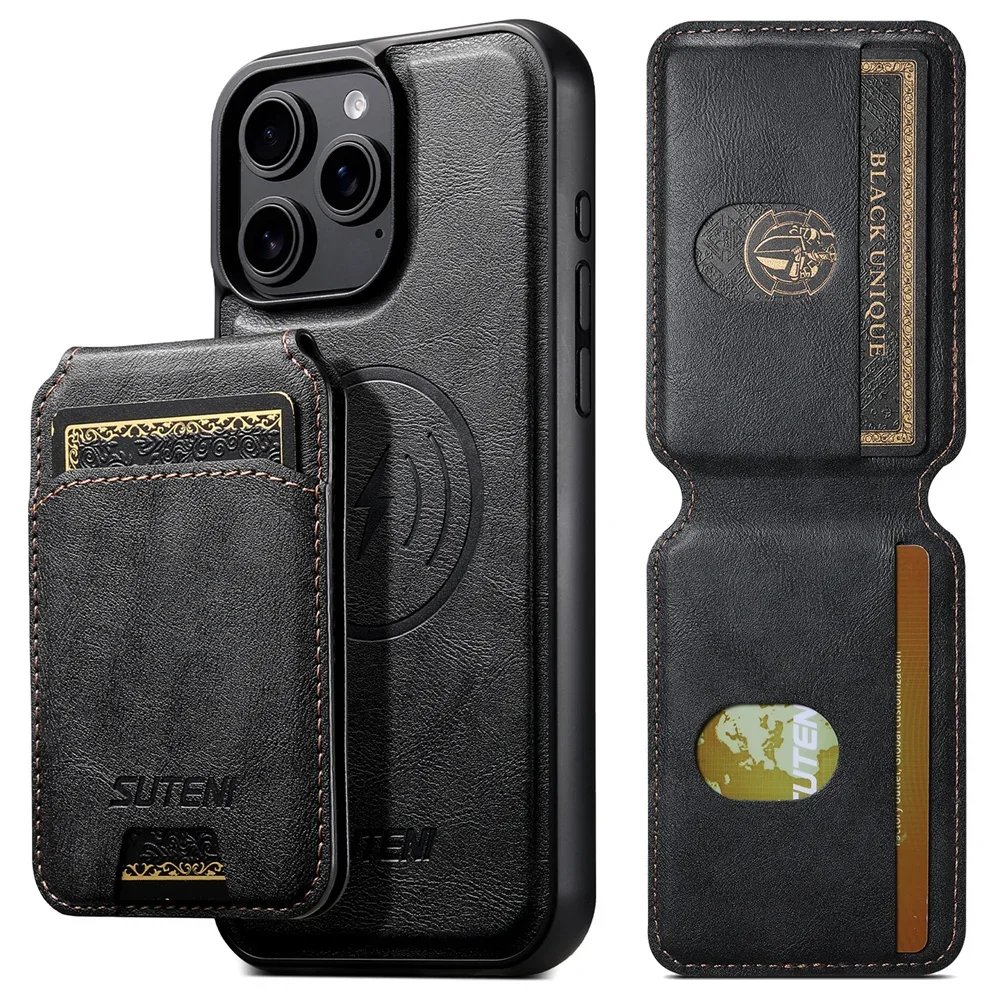 

For MagSafe Detachable Magnetic Phone Case for IPhone 16 15 Plus 14 13 12 Pro Max Wallet with Card Holder Protective Cover