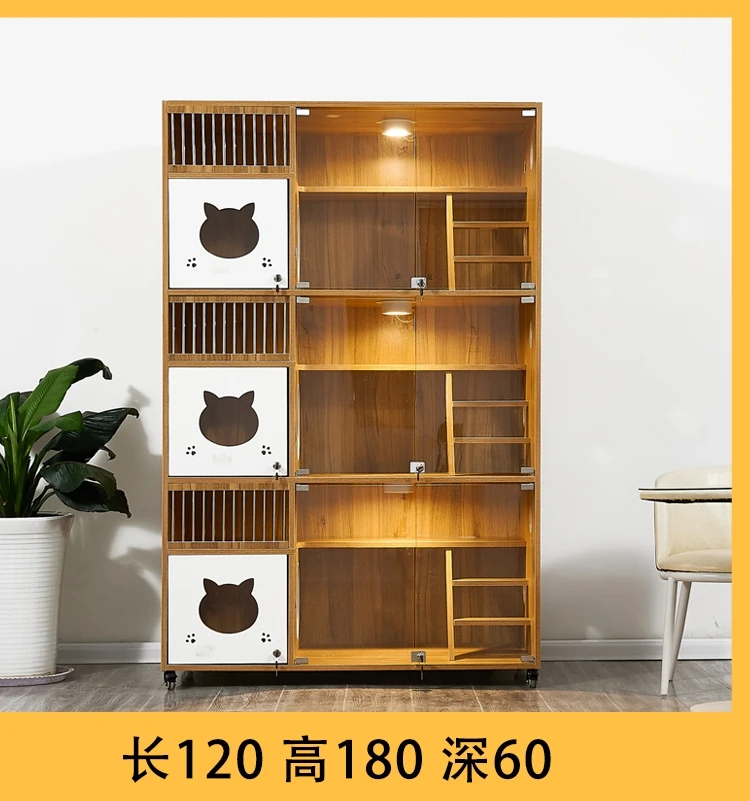 The product can be customized.Cat villa, cat breeding cabinet, cage breeding cabinet, pet store, home display, cat littery