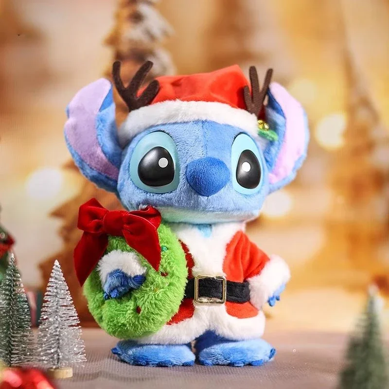 

Stitch подлинная Рождественская ограниченная серия Disney, экшн-фигурка, плюшевая детская игрушка, модель, украшение, праздничный подарок