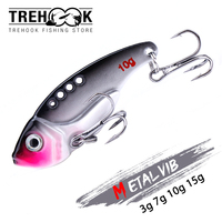 TREHOOK 3g/7g/10g/15g Metal VIB Lure Ice Jigs For Fishing Sinking Vibration Crankbaits Vibe Wobblers For Pike Artificial Bait
