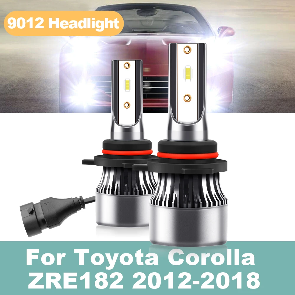 

LSlight 2PCS 6000K White 9012 HIR2 LED Headlight Bulbs Headlamp For Toyota Corolla ZRE182 2012 2013-2018 For FORD Taurus