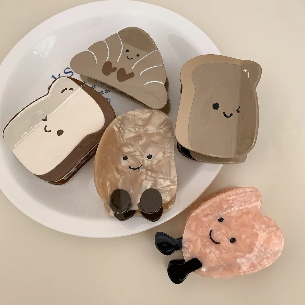 

Cartoon Acetic Acid Grab Clip Simulation Bread Grab Clip Bread Shape Hair Claw Hair Accessories Acetic Acid Croissant Claw Clip