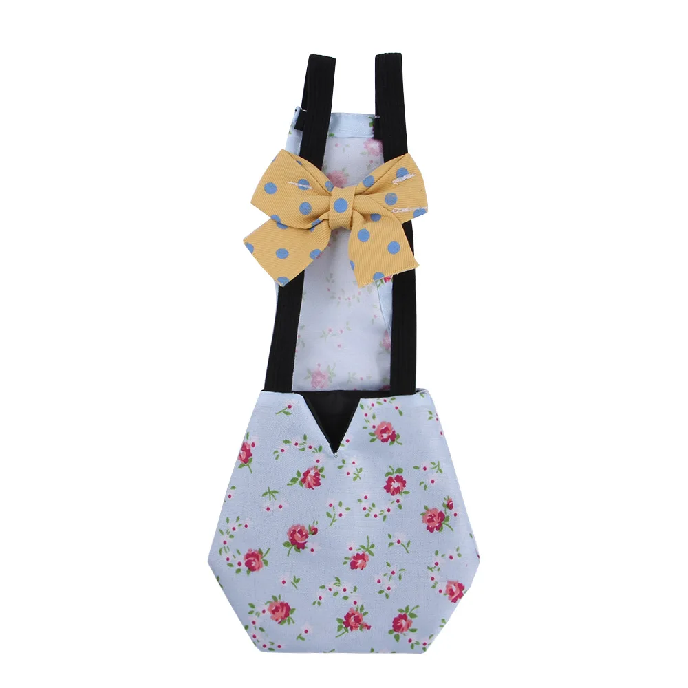 Pet Supplies Nylon Printing Washable Duck Diaper Chicken Goose Adjustable Nappy Clothes Bowknot Design With Elastic Band