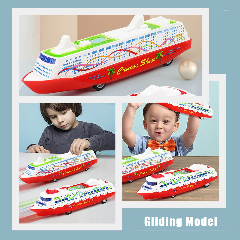 5-delig speelgoed Pull Back Ship Model Sliding Steam Plastic Pull-back Kind