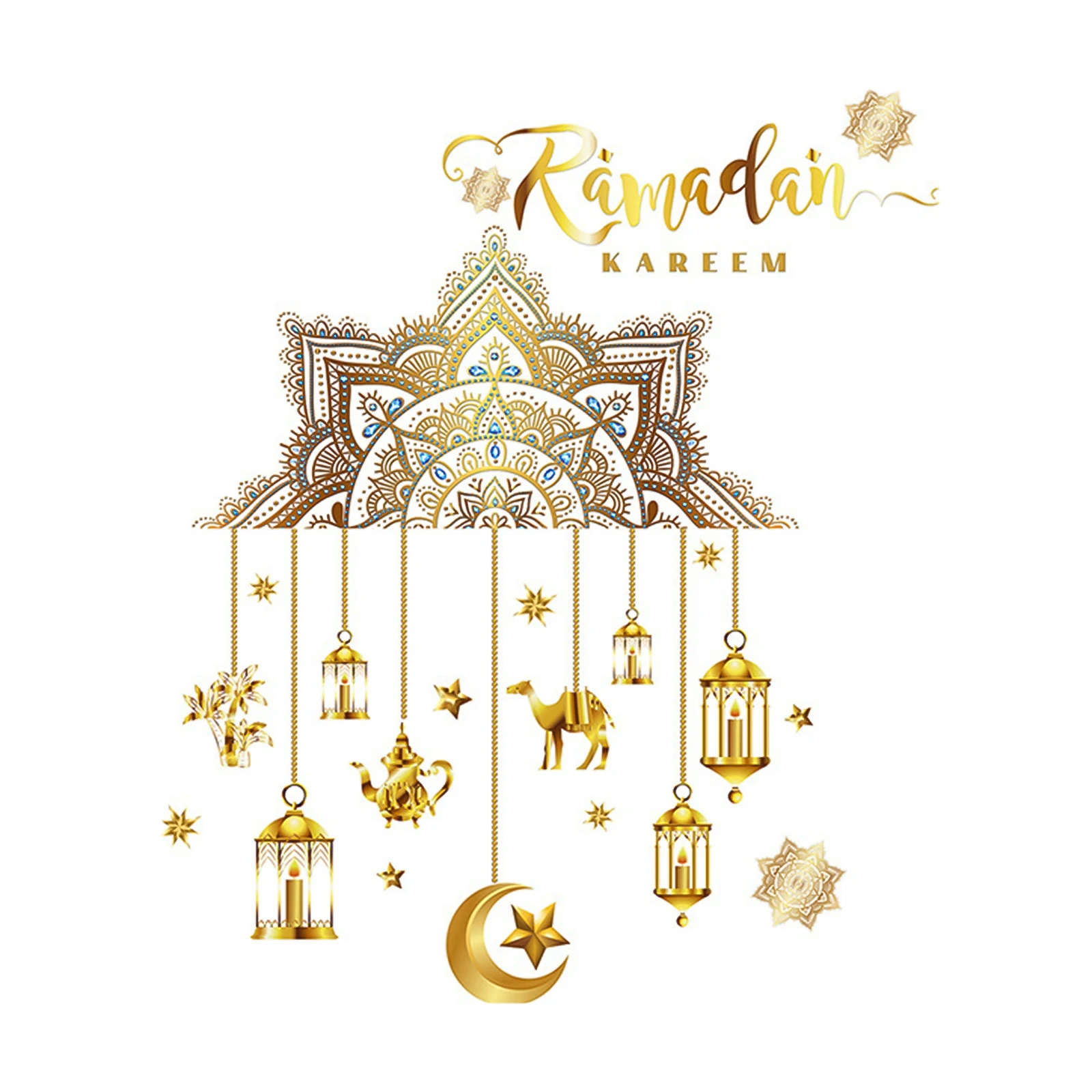 PVC Package Contents Glass Decals Ramadan Decoration Party Decor Ramadan Decoration Applicable Places Eid Mubarak