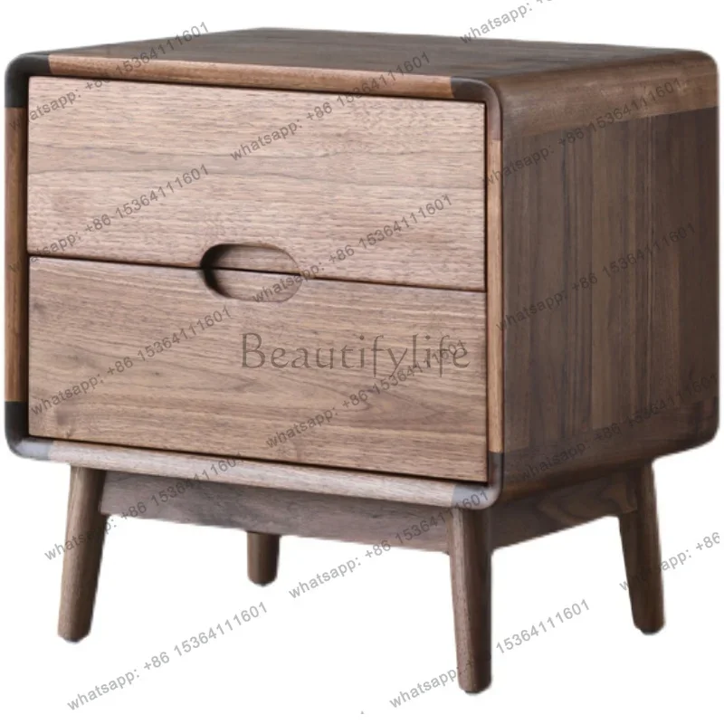 

yj9 North American black walnut bedside table, Nordic all solid wood locker
