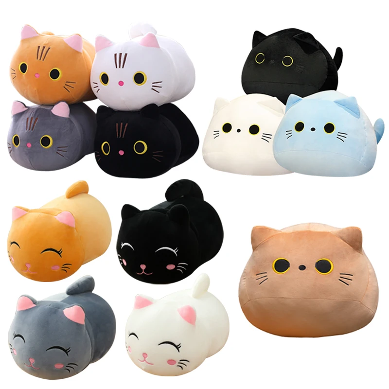 

18cm Cute Soft Cat Plush Toy Stuffed Round Animal Cat Kawaii Appease Pillow Doll Toys for Kids Baby Girls Birthday Gift Decor