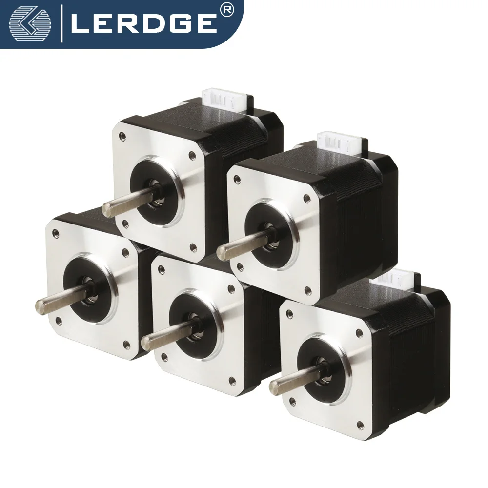 1/4/5PCS LERDGE Nema 17 Stepper Motor 42 Motor 42BYGH 42mm 1.8A 4-Lead 1.5N.m for 3D Printer Parts CNC Engraving Milling Machine