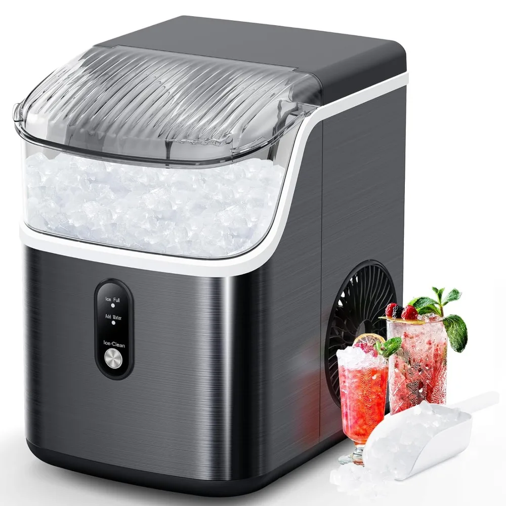 

Ice Maker Countertop, 45lbs/24H 5mins, Soft Chewable Pellet, Self-Cleaning and Sonic and Fast & Continuous, Ice Makers