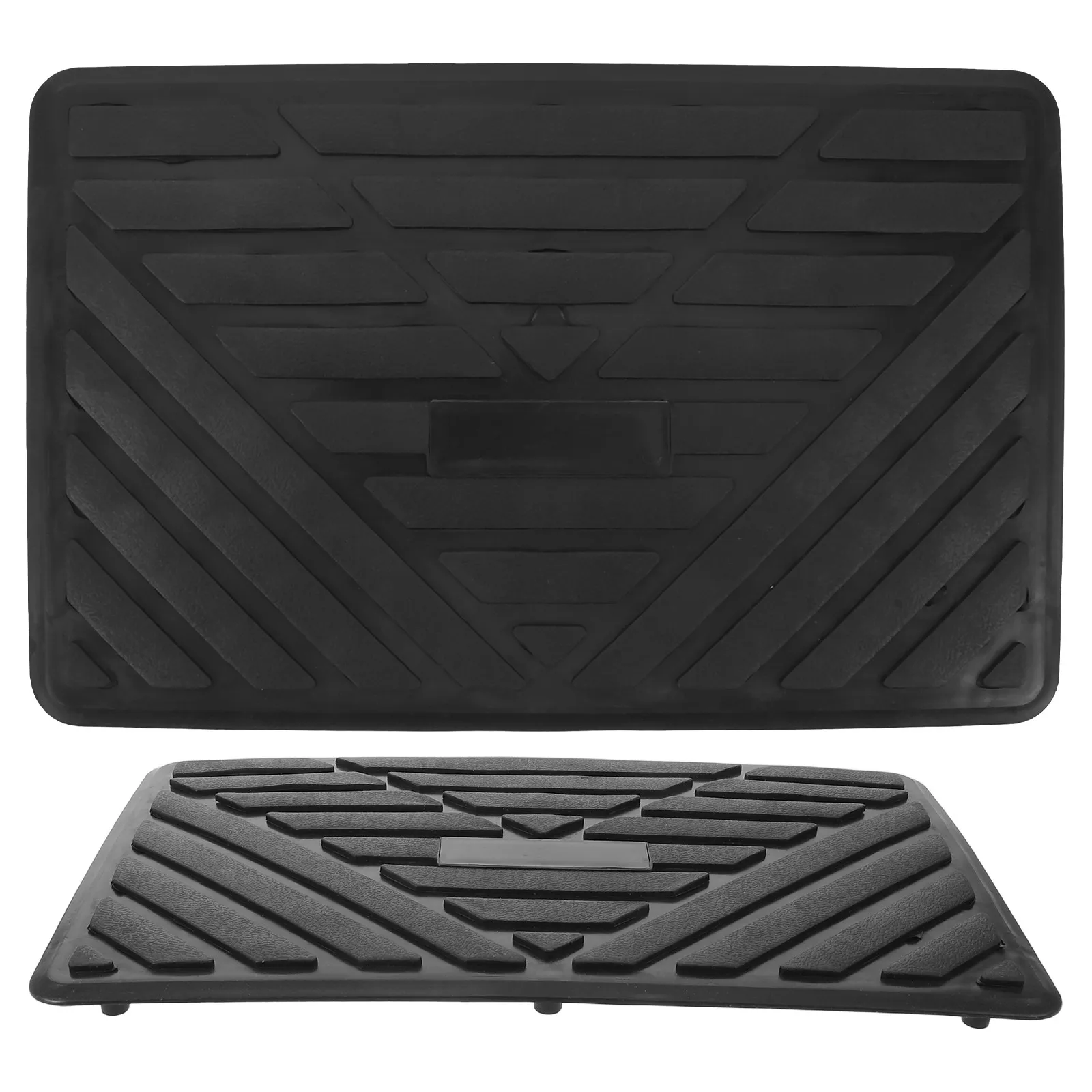 2Pcs Car Floor Mat Repair Patch Driver Side Heel Plate 9.5x6.1in Anti-Slip Reinforcement Pedal Cover Automotive Carpet Patch