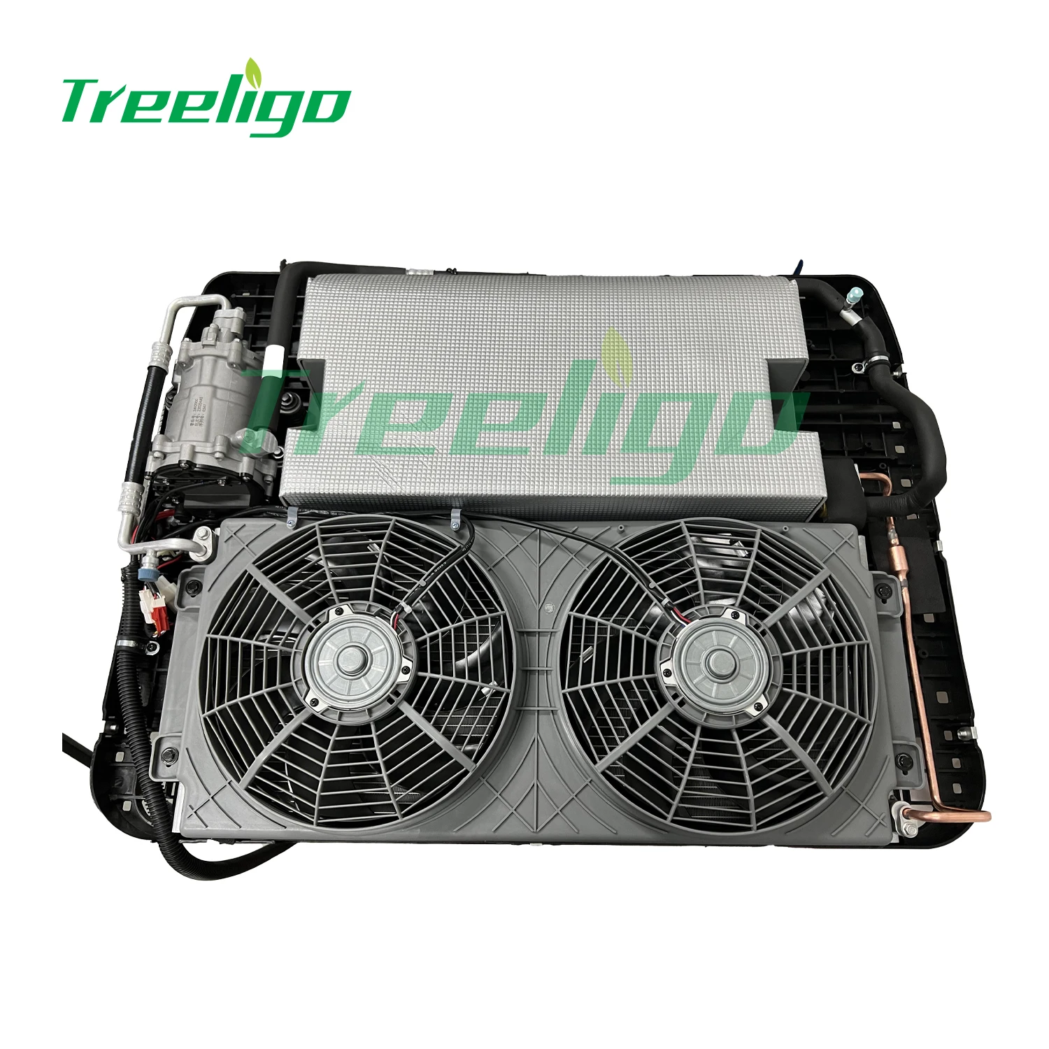 Nuovo design doppio ventilatore caravan 12v rimorchio chiuso camper mini condizionatore d'aria per rimorchio camper