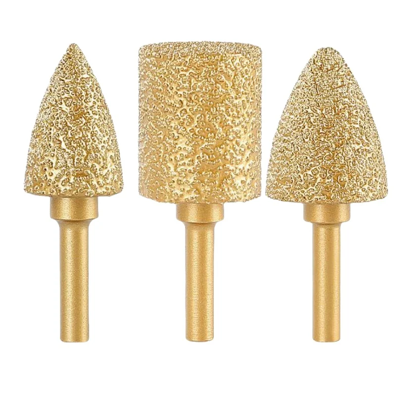 

1PC 6mm Shank Vacuum Brazed Diamond Burr Head Grinding Rotary File For Stone Grey Cast Iron Ductile Iron Steel