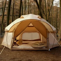 Zintegrowany namiot sześciokątny Outdoor Camping Bionic Design Ogromny namiot z żabą Markiza plażowa Schronienie przeciwsłoneczne Namiot kabinowy samochodu dla 3-5 osób