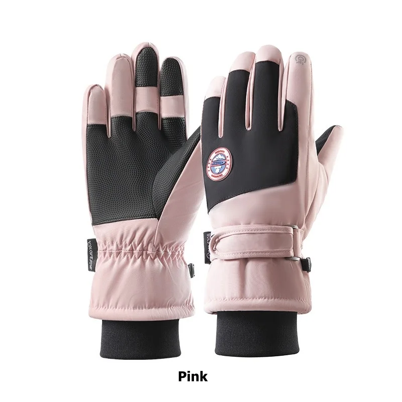 Ski Handschuhe Frauen Winter Outdoor Sport Radfahren Anti-spritzwasser Kalt Warm Touchscreen Elektrische Fahrzeug Baumwolle Handschuhe männer