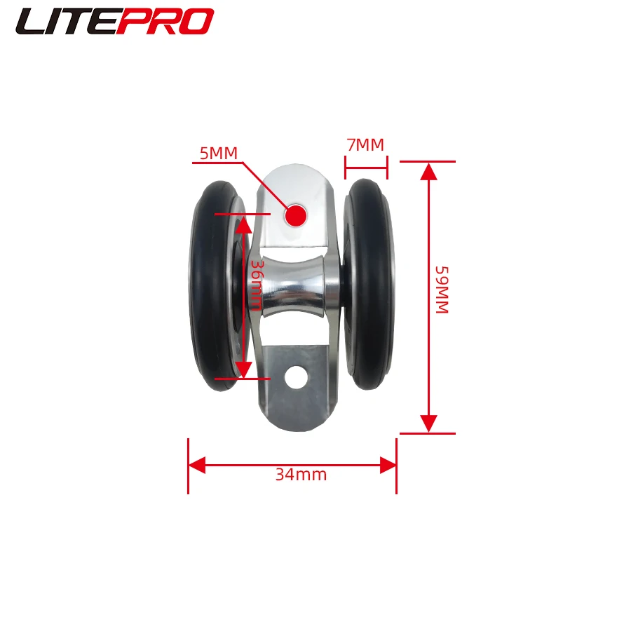 Litepro Folding Bike Mudguard Mini Double Single Easy Wheels 60mm Mud Wheel Pushing Wheel Aluminum Alloy For Brompton