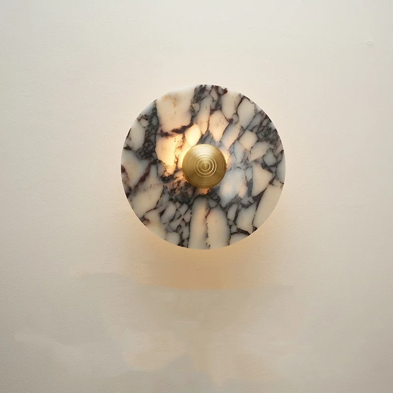 

Cross-border natural stone bedside wall lamp Modern simple marble Nordic living room bedroom corridor ambient lamp