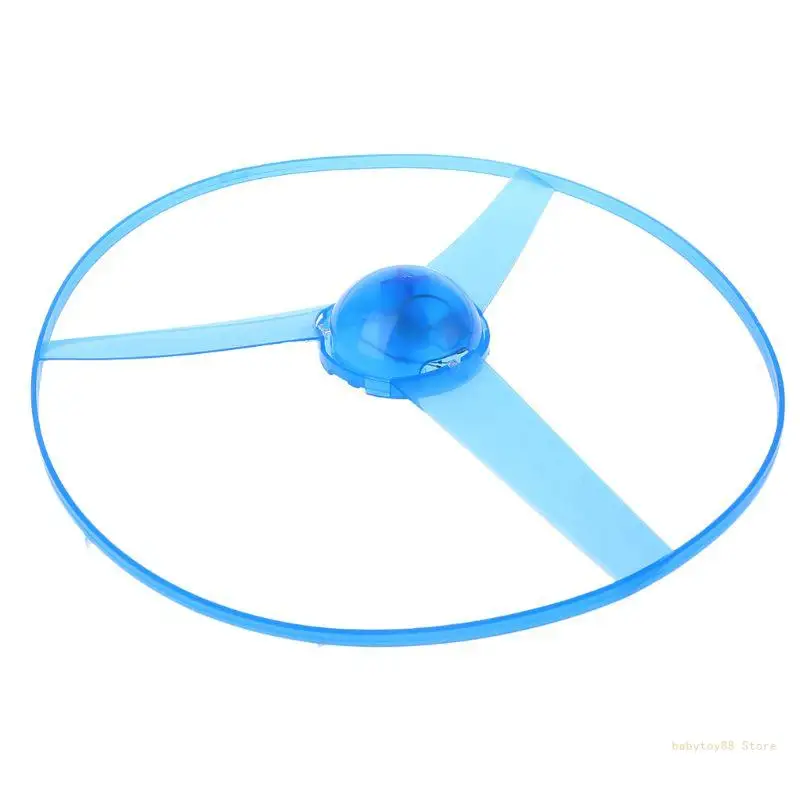 Y4UD LED Blinkende Kunststoff Zugschnur Fliegende Untertasse Propeller Spielzeug Disc Hubschrauber Neu