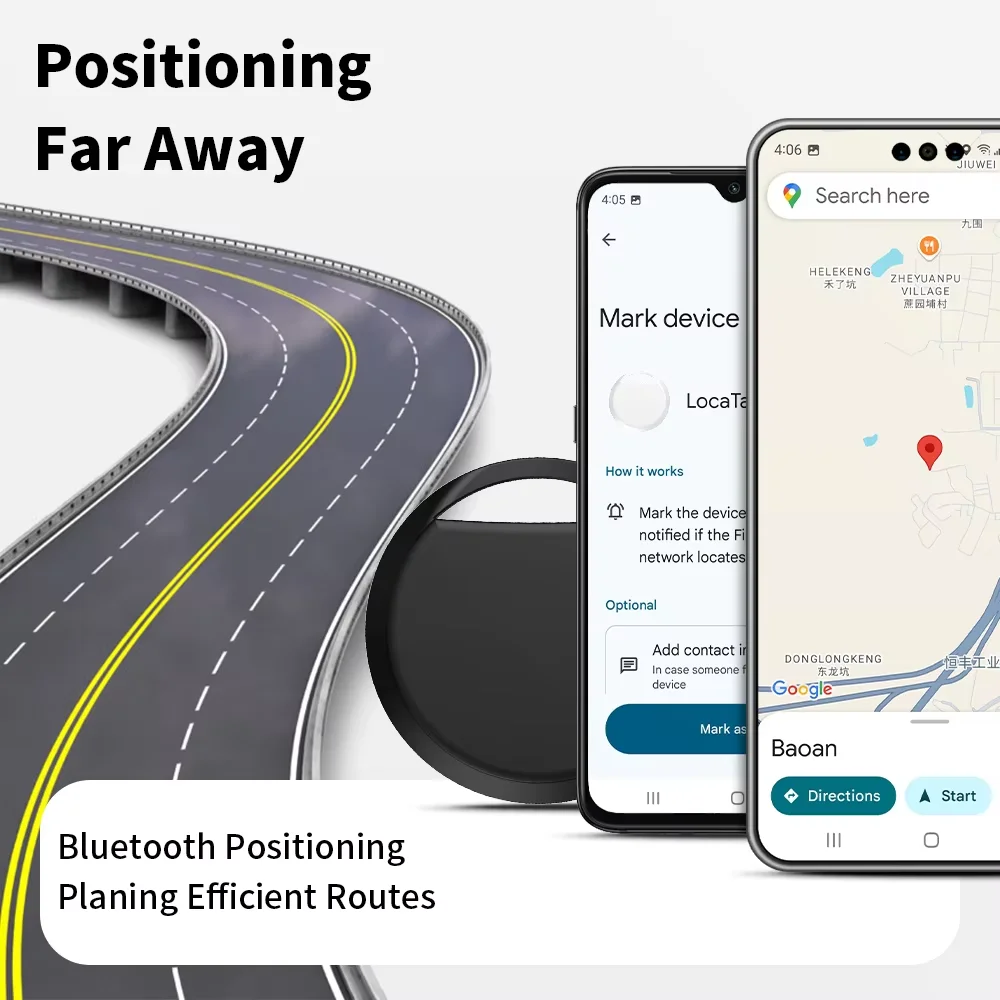 Smart GPS Tracker For Android,Google Locator Bluetooth Tag Tracking For Works with Android Find My Device,Anti-lost device for K view 3