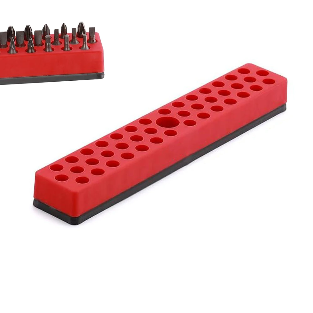 1PC 43 Holes Magnetic Hex Bit Holder Organizer For 1/4inch Screwdriver Bit Storage Organizer Toolboxes Drill Bit Storage Box