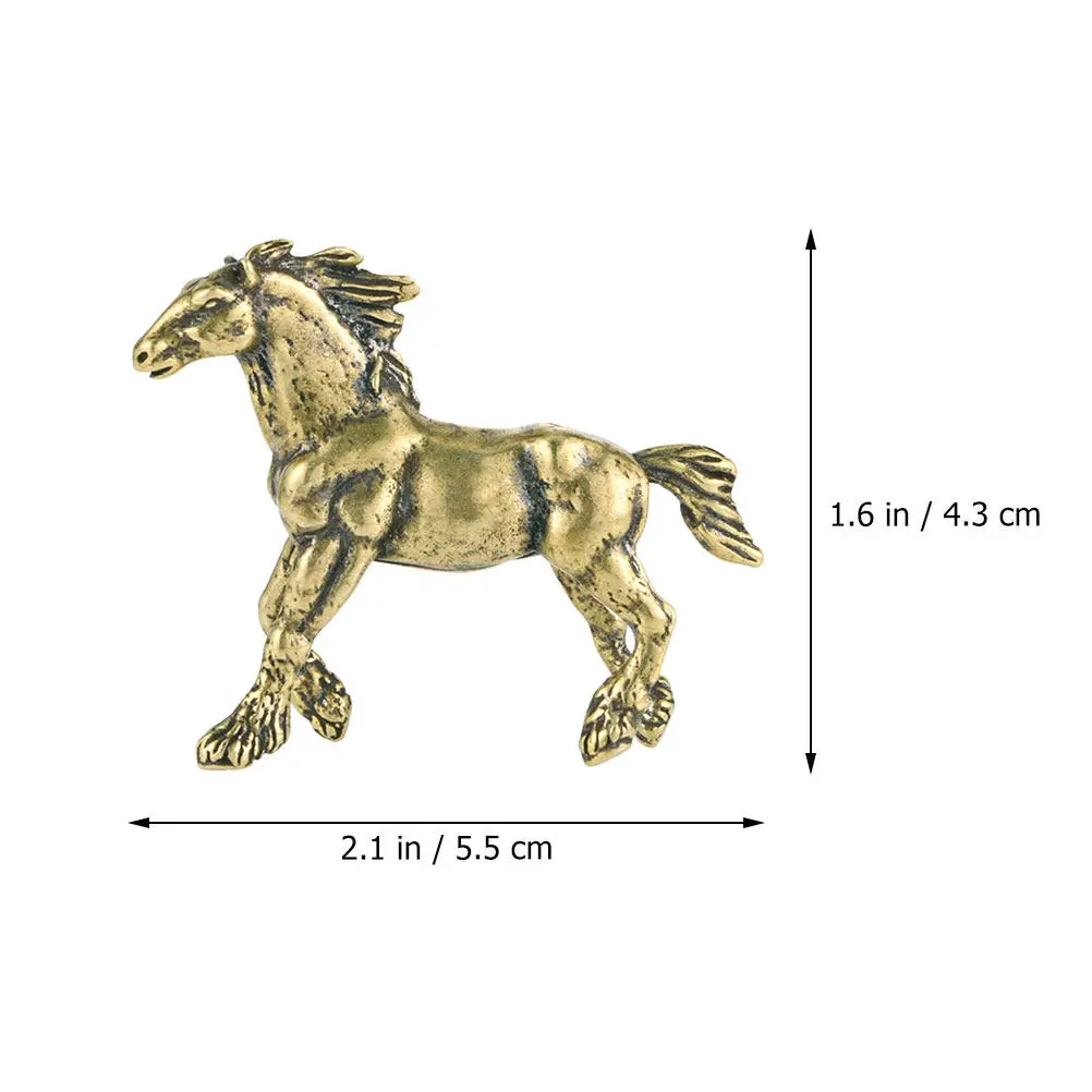 Tasteless Safe Copper Horse Table Ornament Stable Desktop Placement Home Office Car Decor Small Horse Adornment Decorative