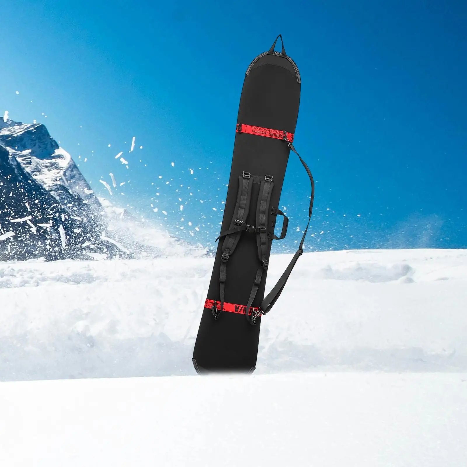 

Защитный чехол для лыж с компактным съемным плечевым ремнем, эффективными резиновыми заглушками и универсальной боковой ручкой для переноски