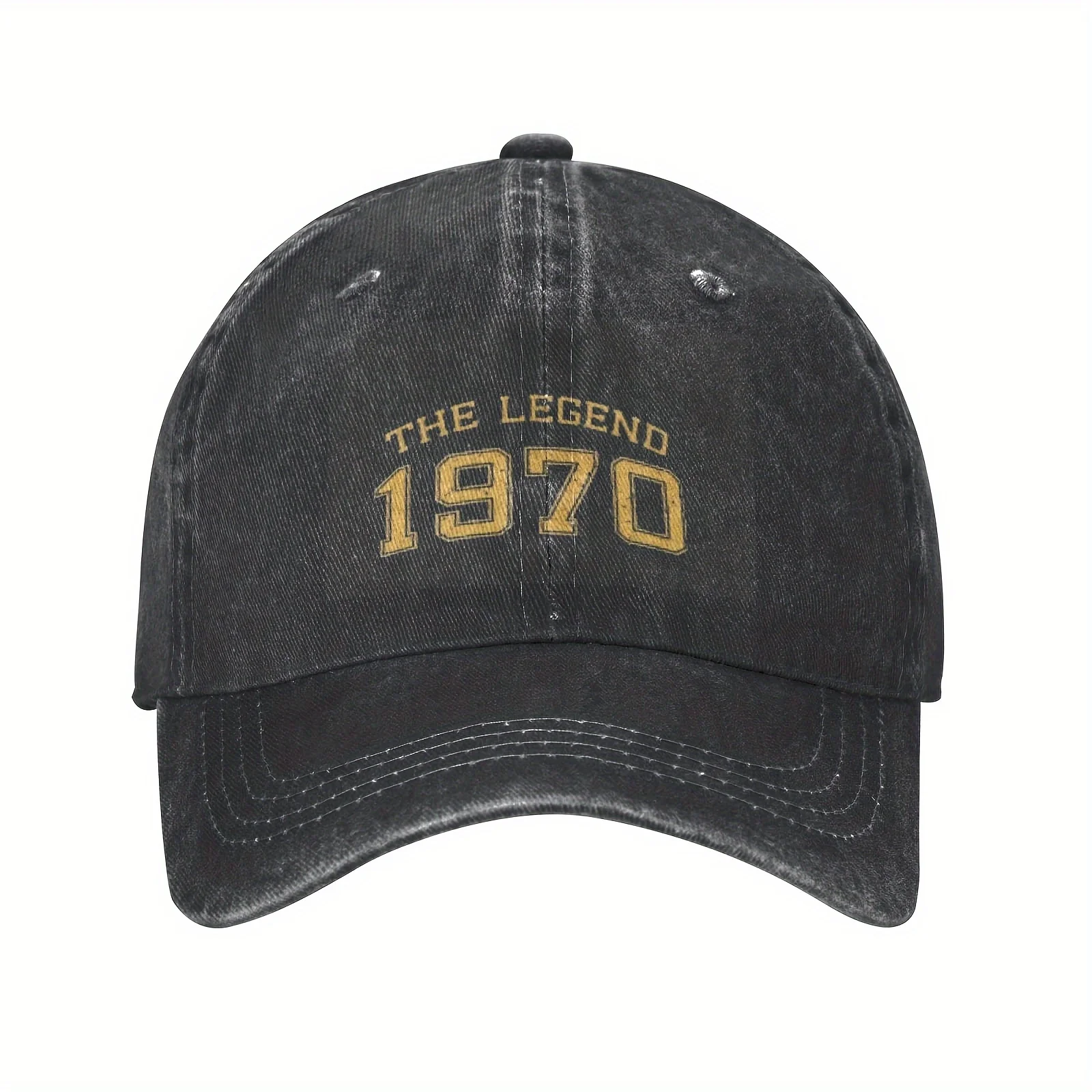 1970 The Legend Vintage Dad Hat, Baseball Cap, Unisex Breathable Lightweight Sports Cap, Adjustable Strap, Hand Wash- Slight Str
